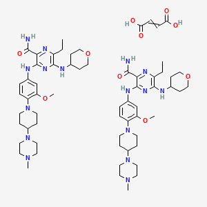 But-2-enedioic acid;6-ethyl-3-[3-methoxy-4-[4-(4-methylpiperazin-1-yl)piperidin-1-yl]anilino]-5-(oxan-4-ylamino)pyrazine-2-carboxamide