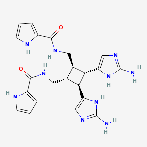 molecular formula C22H26N10O2 B1243726 N-[[(1R,2S,3S,4R)-2,3-bis(2-amino-1H-imidazol-5-yl)-4-[(1H-pyrrole-2-carbonylamino)methyl]cyclobutyl]methyl]-1H-pyrrole-2-carboxamide 