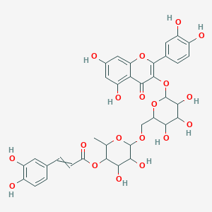 [6-[[6-[2-(3,4-Dihydroxyphenyl)-5,7-dihydroxy-4-oxochromen-3-yl]oxy-3,4,5-trihydroxyoxan-2-yl]methoxy]-4,5-dihydroxy-2-methyloxan-3-yl] 3-(3,4-dihydroxyphenyl)prop-2-enoate