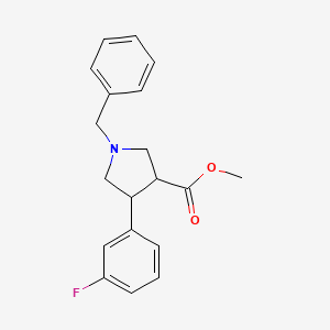 molecular formula C19H20FNO2 B12437324 Methyl 1-benzyl-4-(3-fluorophenyl)pyrrolidine-3-carboxylate 