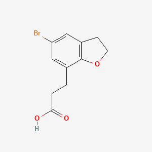 molecular formula C11H11BrO3 B12437399 3-(5-Bromo-2,3-dihydro-1-benzofuran-7-yl)propanoicacid 