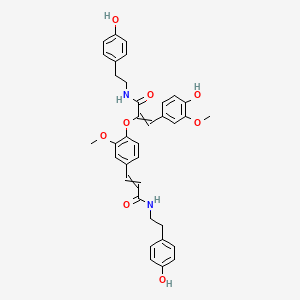 (2Z)-3-(4-hydroxy-3-methoxyphenyl)-N-[2-(4-hydroxyphenyl)ethyl]-2-{4-[(1E)-2-{[2-(4-hydroxyphenyl)ethyl]carbamoyl}eth-1-en-1-yl]-2-methoxyphenoxy}prop-2-enamide