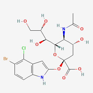 molecular formula C19H22BrClN2O9 B12437437 5-Bromo-4-chloroindol-3-YL-5-acetamido-3,5-dideoxy-alpha-D-glycero-D-galacto 2-nonulopyranosidonic acid ammonium 