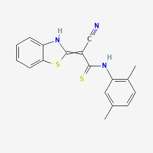 2-Benzothiazol-2-yl-3-(2,5-dimethyl-phenylamino)-3-mercapto-acrylonitrile