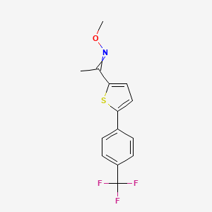 molecular formula C14H12F3NOS B12437475 N-methoxy-1-[5-[4-(trifluoromethyl)phenyl]thiophen-2-yl]ethanimine 