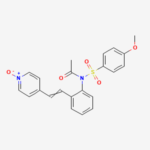 4-[(1E)-2-{2-[N-(4-methoxybenzenesulfonyl)acetamido]phenyl}ethenyl]pyridin-1-ium-1-olate