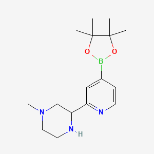 molecular formula C16H26BN3O2 B12437571 1-Methyl-3-[4-(4,4,5,5-tetramethyl-1,3,2-dioxaborolan-2-yl)pyridin-2-yl]piperazine 