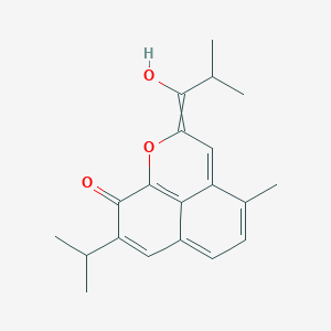 molecular formula C20H22O3 B12437575 3-(1-Hydroxy-2-methylpropylidene)-6-methyl-11-propan-2-yl-2-oxatricyclo[7.3.1.05,13]trideca-1(13),4,6,8,10-pentaen-12-one 