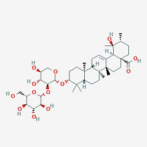 (1S,2R,4aR,6aS,6aR,6bS,8aS,10R,12aS,14bR)-10-[(2R,3S,4R,5S)-4,5-dihydroxy-3-[(2R,3S,4R,5R,6S)-3,4,5-trihydroxy-6-(hydroxymethyl)oxan-2-yl]oxyoxan-2-yl]oxy-1-hydroxy-1,2,6a,6b,9,9,12a-heptamethyl-2,3,4,5,6,6a,7,8,8a,10,11,12,13,14b-tetradecahydropicene-4a-carboxylic acid