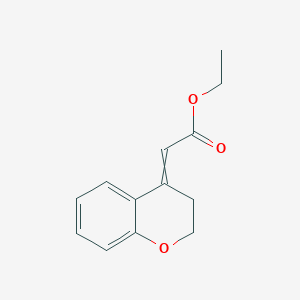 molecular formula C13H14O3 B12437601 Acetic acid, 2-(2,3-dihydro-4H-1-benzopyran-4-ylidene)-, ethyl ester 