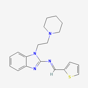 1-[2-(piperidin-1-yl)ethyl]-N-[(E)-thiophen-2-ylmethylidene]-1H-benzimidazol-2-amine