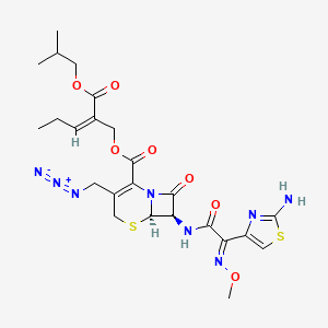 (6R-(2(E),6alpha,7beta(Z)))-2-((2-Methylpropoxy)carbonyl)-2-pentenyl 7-(((2-amino-4-thiazolyl)(methoxyimino)acetyl)amino)-3-(azidomethyl)-8-oxo-5-thia-1-azabicyclo(4.2.0)oct-2-ene-2-carboxylate