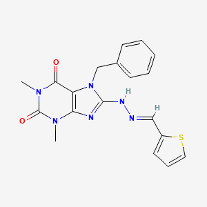 7-benzyl-1,3-dimethyl-8-[(2E)-2-(thiophen-2-ylmethylidene)hydrazinyl]-3,7-dihydro-1H-purine-2,6-dione