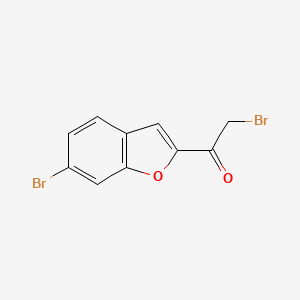 molecular formula C10H6Br2O2 B12437857 2-Bromo-1-(6-bromobenzofuran-2-YL)ethanone 