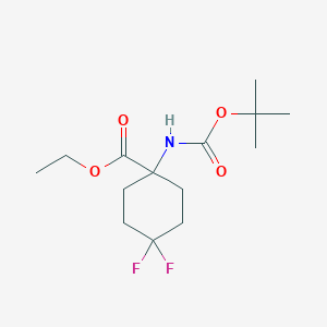 molecular formula C14H23F2NO4 B12437901 Ethyl 1-(tert-butoxycarbonylamino)-4,4-difluorocyclohexanecarboxylate 