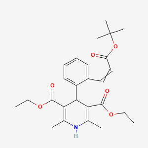 molecular formula C26H33NO6 B12437910 2,6-Dimethyl-4-[2-[3-[(2-methylpropan-2-yl)oxy]-3-oxoprop-1-enyl]phenyl]-1,4-dihydropyridine-3,5-dicarboxylic acid diethyl ester 