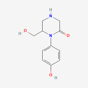 molecular formula C11H14N2O3 B12437911 6-(Hydroxymethyl)-1-(4-hydroxyphenyl)piperazin-2-one 