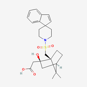 2-[(1S,2S,4R)-2-Hydroxy-7,7-dimethyl-1-(spiro[indene-1,4'-piperidine]-1'-ylsulfonylmethyl)-2-bicyclo[2.2.1]heptanyl]acetic acid