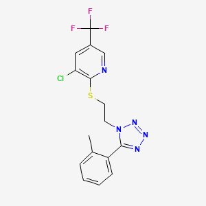 molecular formula C16H13ClF3N5S B12437976 3-chloro-2-({2-[5-(2-methylphenyl)-1H-1,2,3,4-tetraazol-1-yl]ethyl}sulfanyl)-5-(trifluoromethyl)pyridine 