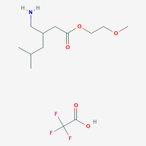 molecular formula C13H24F3NO5 B12438031 2-Methoxyethyl 3-(aminomethyl)-5-methylhexanoate; trifluoroacetic acid 