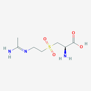 molecular formula C7H15N3O4S B1243809 (2R)-2-amino-3-[2-(1-aminoethylideneamino)ethylsulfonyl]propanoic acid 