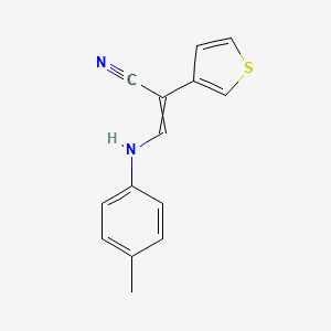 molecular formula C14H12N2S B12438096 3-(4-Methylanilino)-2-(3-thiophenyl)-2-propenenitrile 