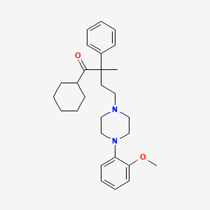 molecular formula C28H38N2O2 B1243810 1-Cyclohexyl-4-(4-(2-methoxyphenyl)piperazin-1-yl)-2-methyl-2-phenylbutan-1-one CAS No. 228418-79-9