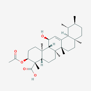 molecular formula C32H50O5 B12438109 (3S,4S,4As,6aS,6bR,8aS,11S,12R,12aS,14S,14aS,14bR)-3-acetyloxy-14-hydroxy-4,6a,6b,8a,11,12,14b-heptamethyl-2,3,4a,5,6,7,8,9,10,11,12,12a,14,14a-tetradecahydro-1H-picene-4-carboxylic acid 