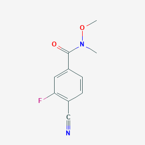 molecular formula C10H9FN2O2 B12438122 4-Cyano-3-fluoro-N-methoxy-N-methylbenzamide 