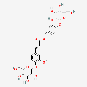 [4-[3,4,5-Trihydroxy-6-(hydroxymethyl)oxan-2-yl]oxyphenyl]methyl 3-[3-methoxy-4-[3,4,5-trihydroxy-6-(hydroxymethyl)oxan-2-yl]oxyphenyl]prop-2-enoate