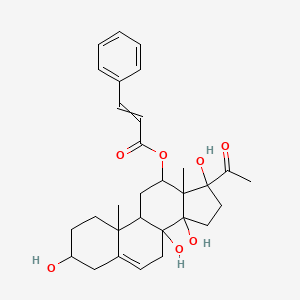 (17-Acetyl-3,8,14,17-tetrahydroxy-10,13-dimethyl-1,2,3,4,7,9,11,12,15,16-decahydrocyclopenta[a]phenanthren-12-yl) 3-phenylprop-2-enoate