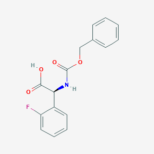 molecular formula C16H14FNO4 B12438190 (S)-2-(((Benzyloxy)carbonyl)amino)-2-(2-fluorophenyl)acetic acid 