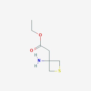 molecular formula C7H13NO2S B12438219 Ethyl 2-(3-aminothietan-3-YL)acetate 