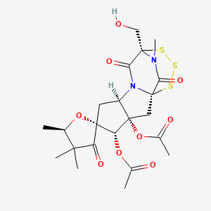 [(1R,3S,4S,5R,5'R,7R,10R)-3-acetyloxy-10-(hydroxymethyl)-4',4',5',15-tetramethyl-3',9,14-trioxospiro[11,12,13-trithia-8,15-diazatetracyclo[8.3.2.01,8.03,7]pentadecane-5,2'-oxolane]-4-yl] acetate