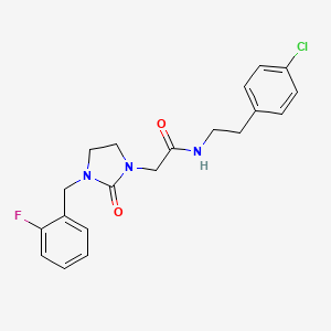 N-[2-(4-chlorophenyl)ethyl]-2-[3-[(2-fluorophenyl)methyl]-2-oxo-1-imidazolidinyl]acetamide