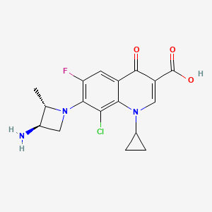 molecular formula C17H17ClFN3O3 B1243845 7-[(2S,3R)-3-amino-2-methylazetidin-1-yl]-8-chloro-1-cyclopropyl-6-fluoro-4-oxoquinoline-3-carboxylic acid 