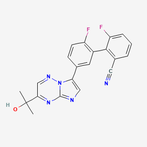 molecular formula C21H15F2N5O B1243858 Unii-gmy695BP6Q CAS No. 425377-76-0