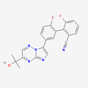 molecular formula C21H15F2N5O B1243858 TPA-023B CAS No. 425377-76-0