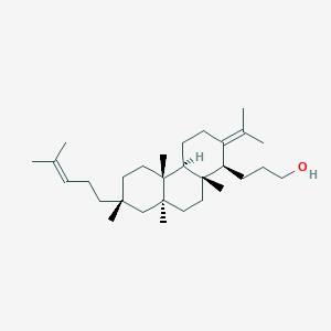 molecular formula C30H52O B1243882 3-[(1S,4aS,4bR,7R,8aS,10aS)-4b,7,8a,10a-tetramethyl-7-(4-methylpent-3-enyl)-2-propan-2-ylidene-3,4,4a,5,6,8,9,10-octahydro-1H-phenanthren-1-yl]propan-1-ol 