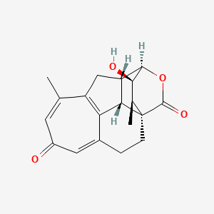 molecular formula C19H20O4 B1243903 (1S,11S,12S,13R,16S,17R)-17-hydroxy-8,16-dimethyl-14-oxapentacyclo[11.2.2.19,12.01,11.04,10]octadeca-4,7,9-triene-6,15-dione 