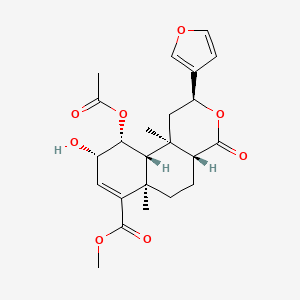 molecular formula C23H28O8 B1243905 (3S,4aR,4bR,5R,6S,8aR,10aR)-5-Acetoxy-3-furan-3-yl-6-hydroxy-4a,8a-dimethyl-1-oxo-3,4,4a,4b,5,6,8a,9,10,10a-decahydro-1H-2-oxa-phenanthrene-8-carboxylic acid methyl ester 