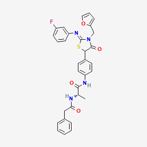 (2S)-N-[4-[2-(3-fluorophenyl)imino-3-(furan-2-ylmethyl)-4-oxo-1,3-thiazolidin-5-yl]phenyl]-2-[(2-phenylacetyl)amino]propanamide