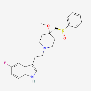 5-fluoro-3-[2-[4-methoxy-4-[[(S)-phenylsulfinyl]methyl]piperidin-1-yl]ethyl]-1H-indole
