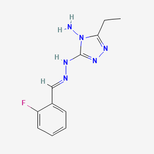 3-ethyl-5-[(2E)-2-(2-fluorobenzylidene)hydrazinyl]-4H-1,2,4-triazol-4-amine