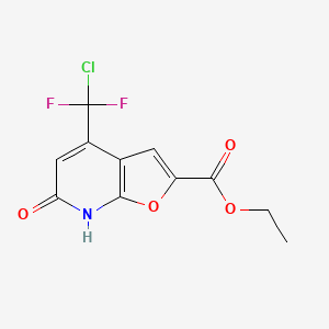 Ethyl 4-chlorodifluoromethyl-6-oxo-6,7-dihydrofuro-[2,3-b]-pyridine-2-carboxylate