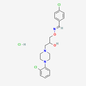 molecular formula C20H24Cl3N3O2 B1243956 Benzaldehyde, 4-chloro-, O-(3-(4-(2-chlorophenyl)-1-piperazinyl)-2-hydroxypropyl)oxime, monohydrochloride CAS No. 67568-62-1