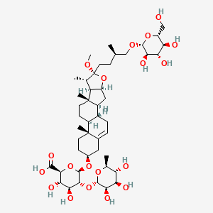 (3beta,22alpha)-26-(beta-glucopyranosyloxy)-22-methoxyfurost-5-en-3-yl 2-O-(6-deoxy-alpha-mannopyranosyl)-beta-glucopyranosiduronic acid