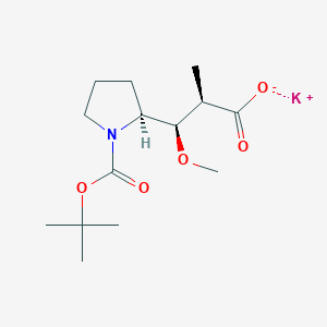 molecular formula C14H24KNO5 B12439576 Potassium (2R,3R)-3-[(2S)-1-tert-butoxycarbonylpyrrolidin-2-yl]-3-methoxy-2-methyl-propanoate 