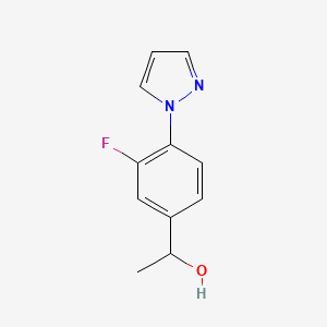 1-[3-Fluoro-4-(1H-pyrazol-1-yl)phenyl]ethan-1-ol