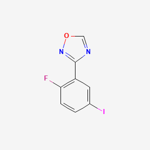 molecular formula C8H4FIN2O B12439638 3-(2-Fluoro-5-iodophenyl)-1,2,4-oxadiazole 